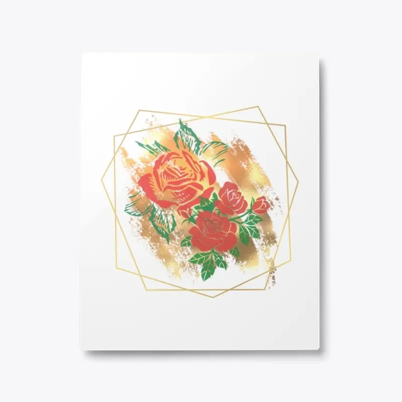 Roses w/ Gold - Wall Art