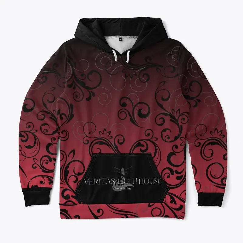 Red w/ Filigree - Pullover Hoodie