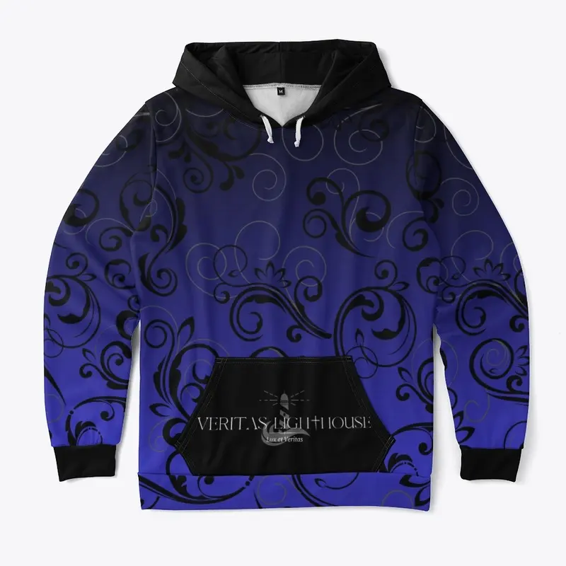 Blue w/ Filigree - Pullover Hoodie